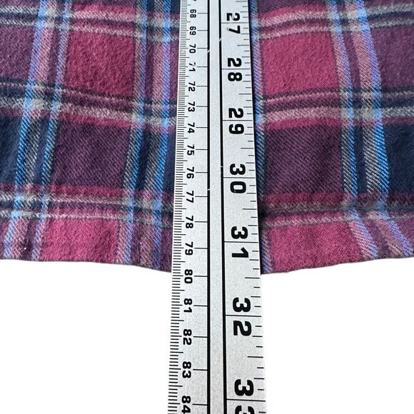 LL Bean Fleece Lined Flannel Shirt Men's XL Blue Red Plaid Long Sleeve Button Up - Picture 10 of 10